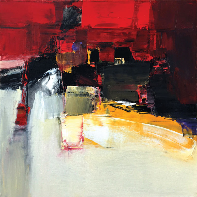Karin Aggeler, Ancient City, acrylic on canvas.