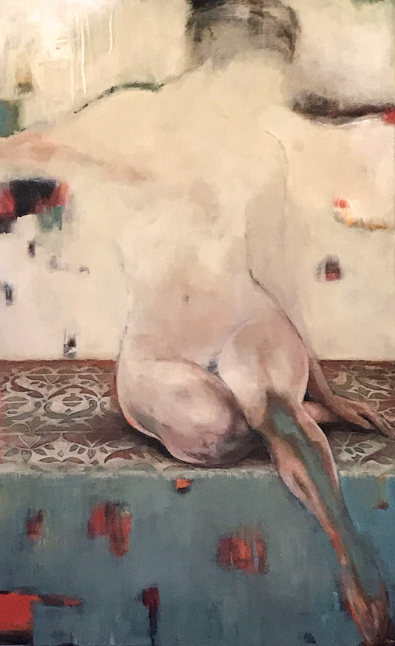 Karen Zazon, <i>Magic Carpet Ride</i>, 48 x 30, acrylic on canvas